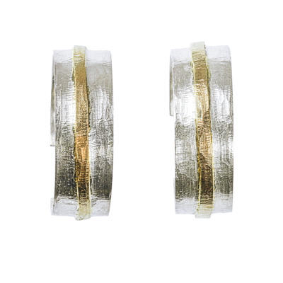 Silbercreolen mit Gelbgold