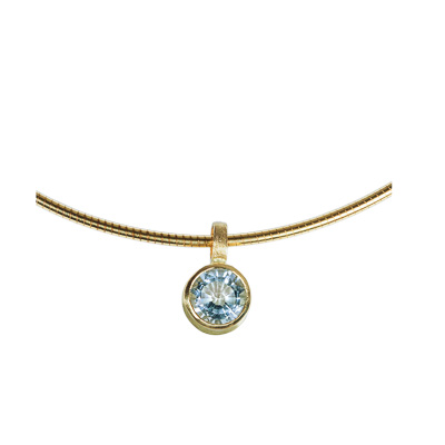 Goldanhänger mit Aquamarin mit Goldreif