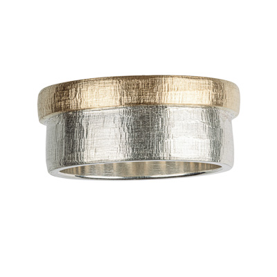 Silberring mit Gelbgold
