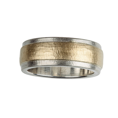 Silberring mit Gelbgold