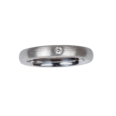 Trauring Silber mit Brillant