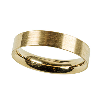 Trauring Gelbgold mattiert