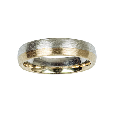 Trauring Gelbgold und Silber