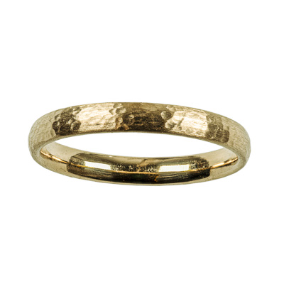 Trauring Gelbgold mit Hammerschlag