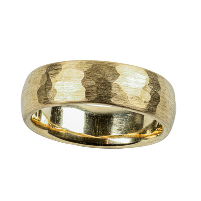 Trauring Gelbgold mit Hammerschlag